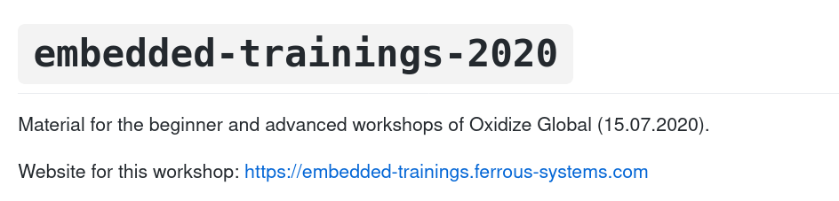 embedded trainings